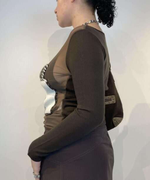 Alternative view of 90s mesh patchwork knit jumper