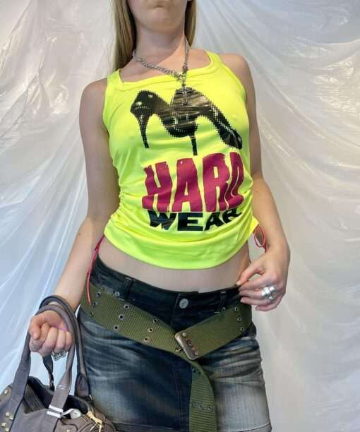 Y2K Miss Sixty graphic neon vest