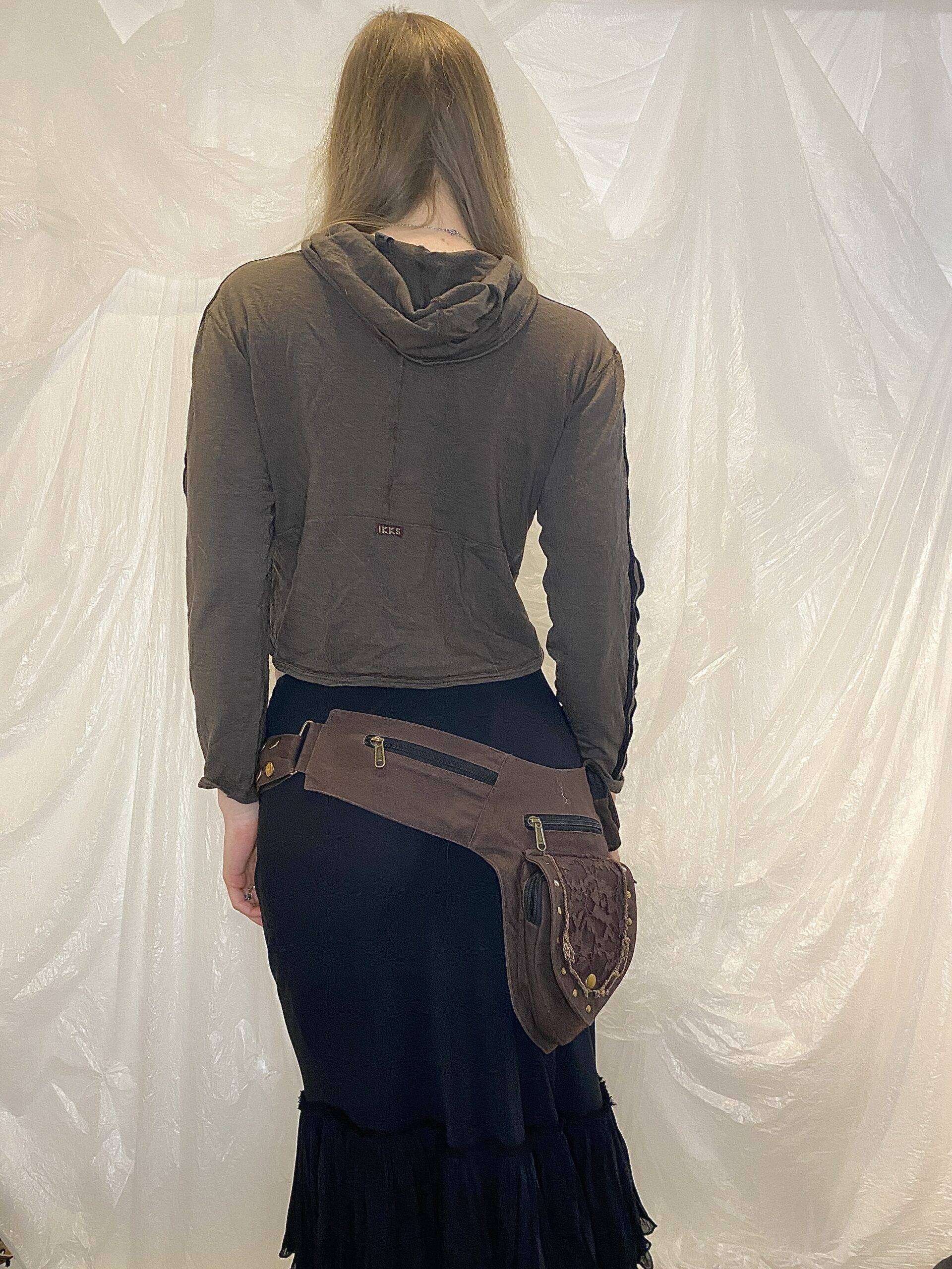 Vintage Archive Cropped Zip up Hooded Cardigan Size M - Image 5