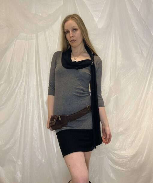 Vintage Miss Sixty Cowl Neck Knit Dress (S) - Image 5