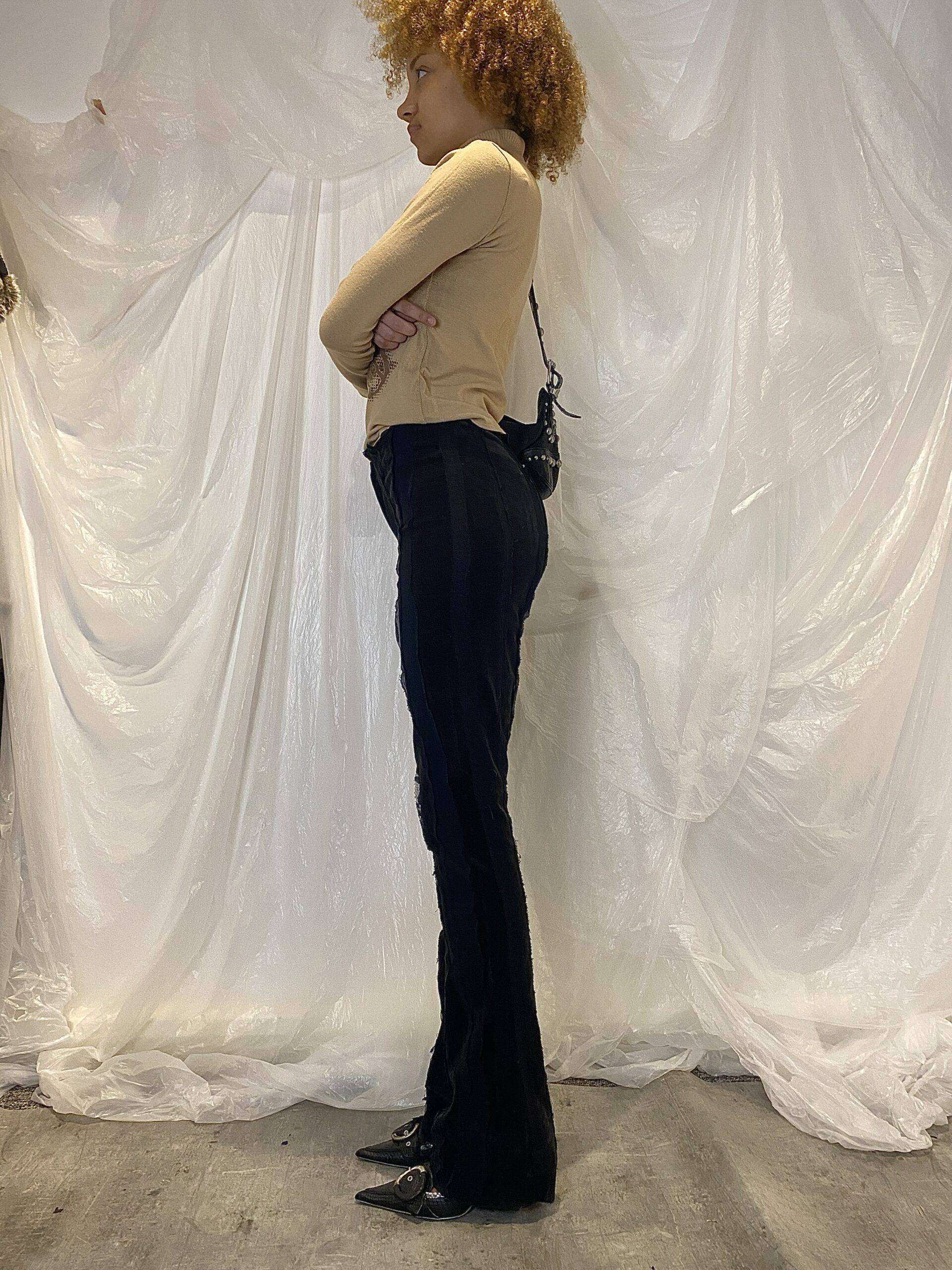 Vintage Alexander McQueen Lace Flared Trousers Size XS/S - Image 4
