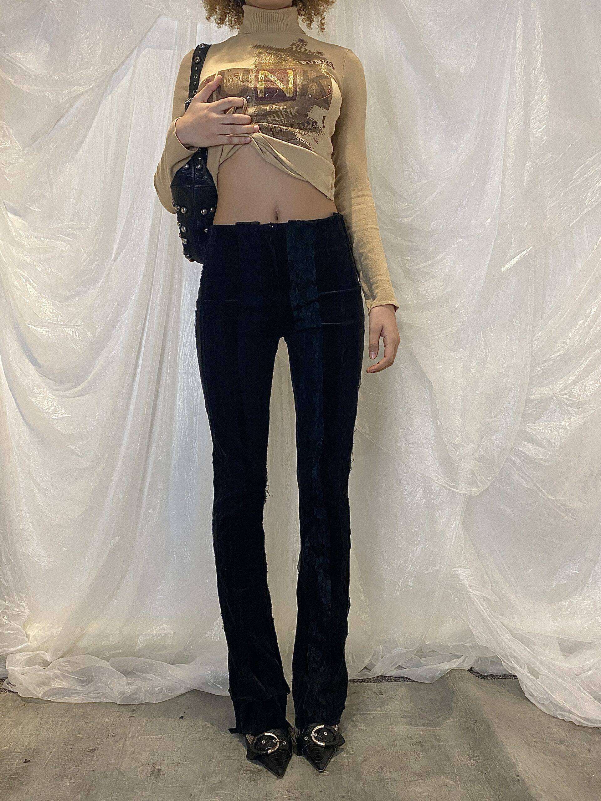 Vintage Alexander McQueen Lace Flared Trousers Size XS/S - Image 8