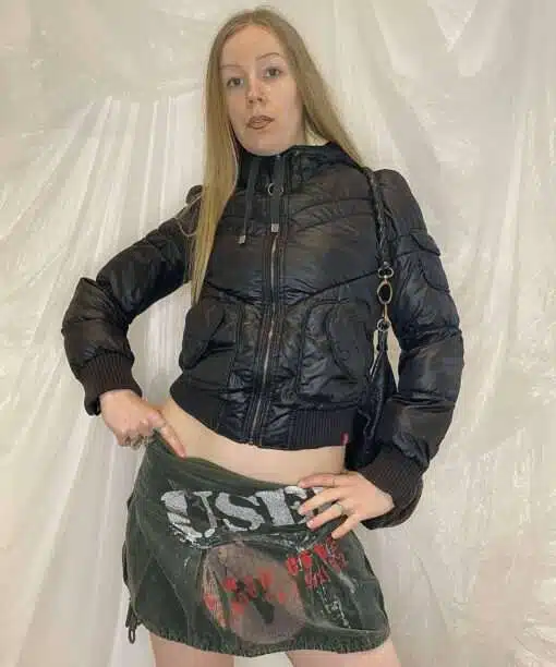 Alternative view of Y2K Ruched Puffer Cropped Bomber Jacket edc by espirit size S