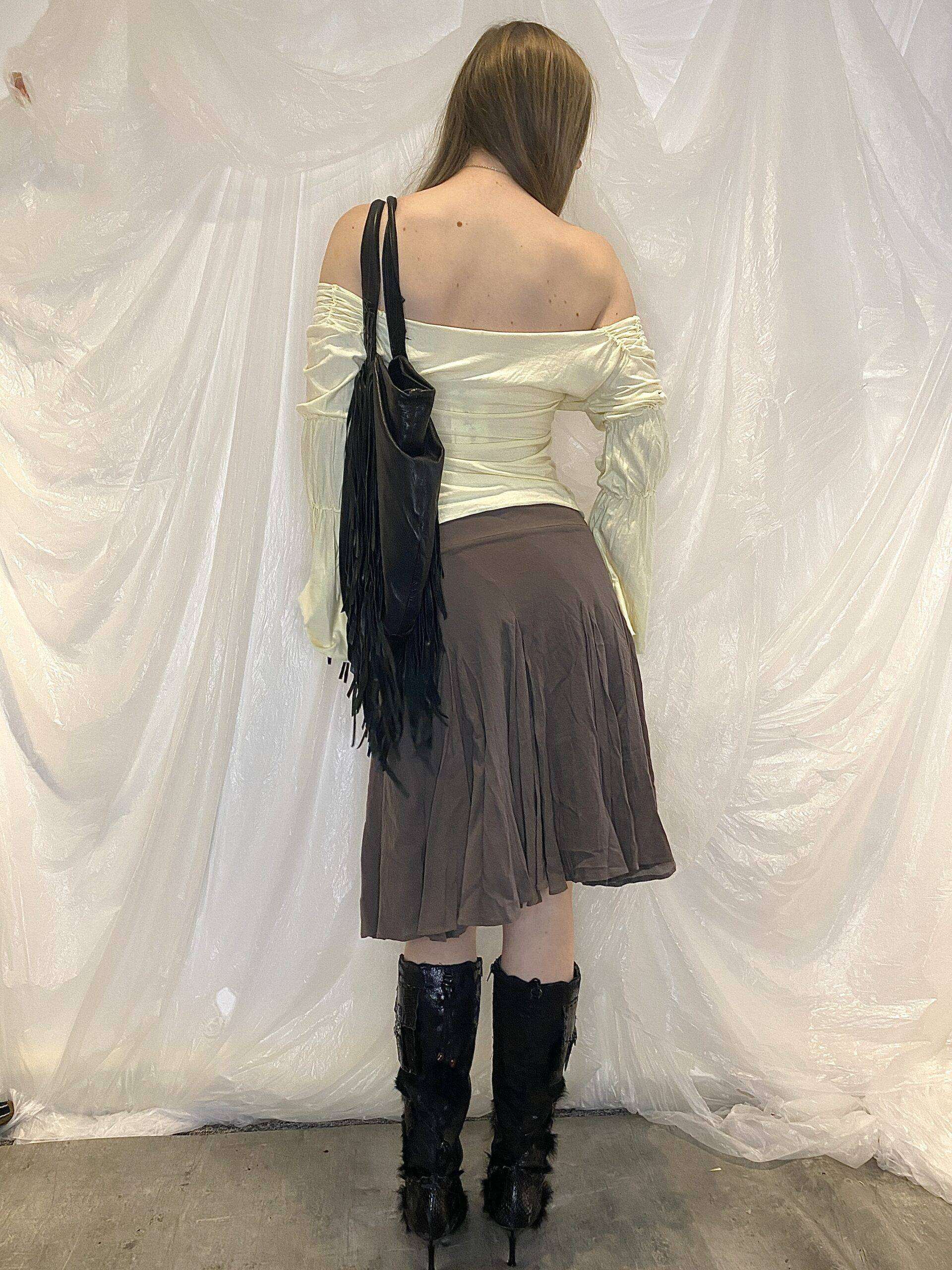 Vintage Sheer Ruffle Midi Skirt - Image 8