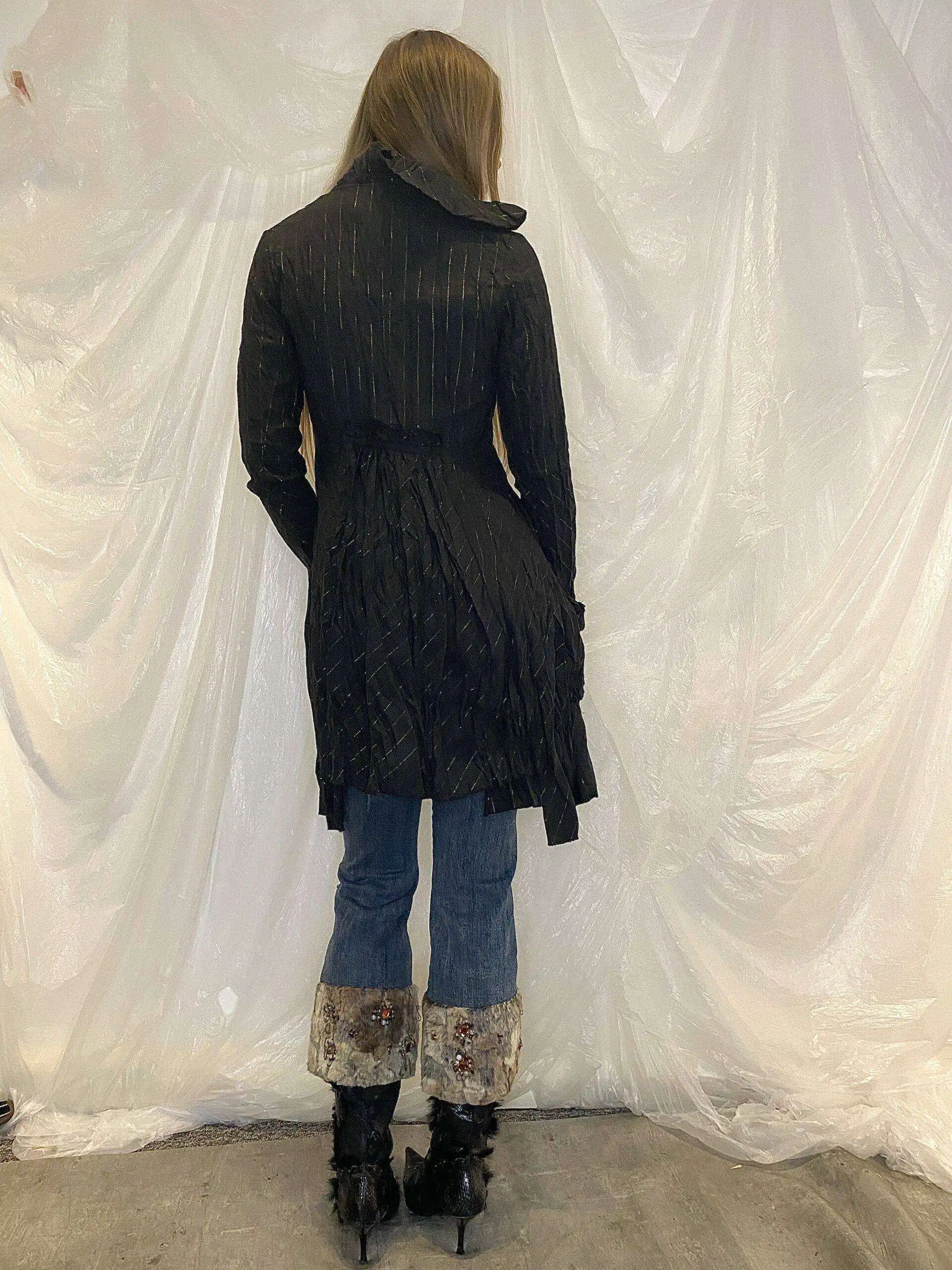90s Parisian Pinstripe Dress and Jacket Set 2-piece Size S - Image 10