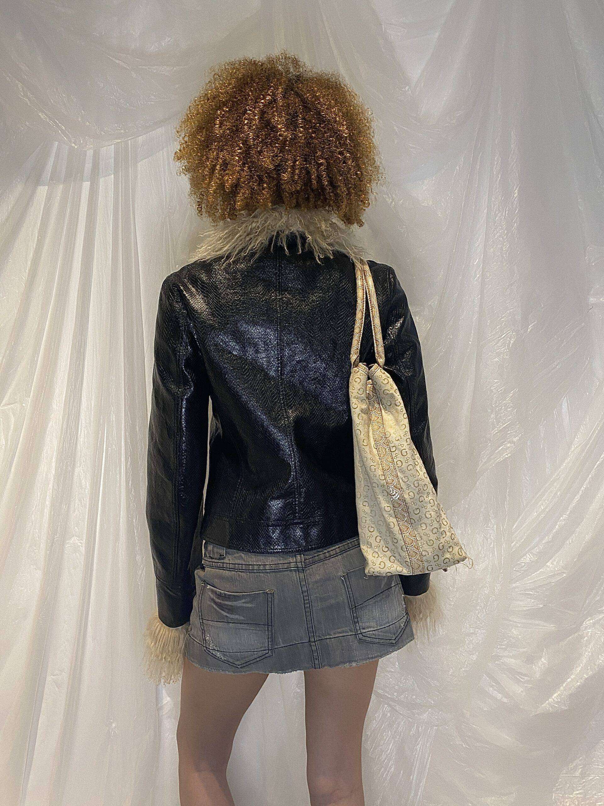 Vintage Cropped Mongolian Fur Aghan Coat Jacket (M) - Image 6