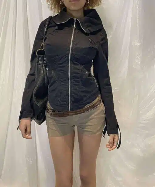 Alternative view of Vintage Diesel Archive Black Cropped Jacket (XS)