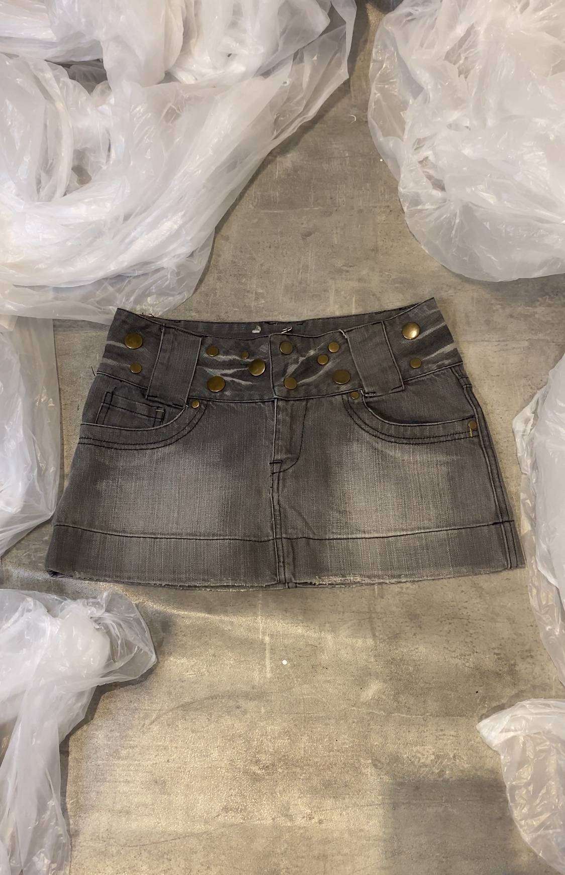 Vintage Grunge Studded Micro Skirt (S)