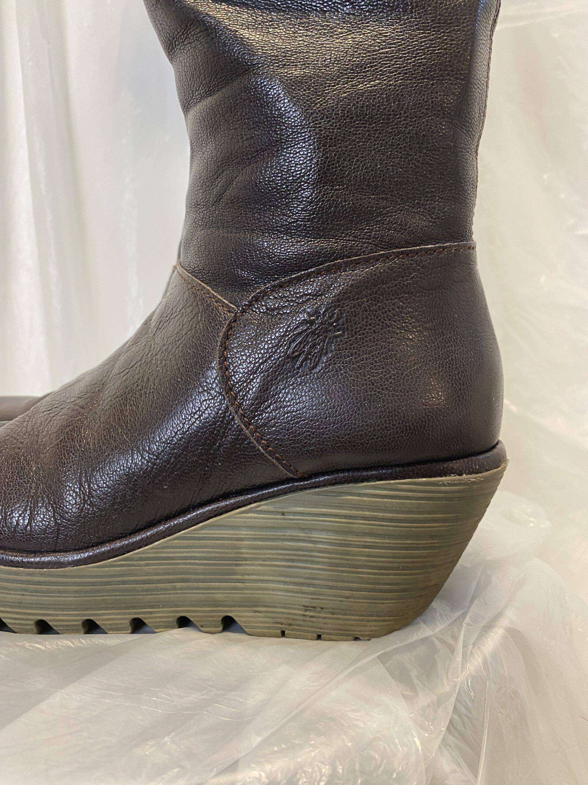 Vintage Fly London Knee High Archive Platform Boots with Box (EU 38) - Image 4