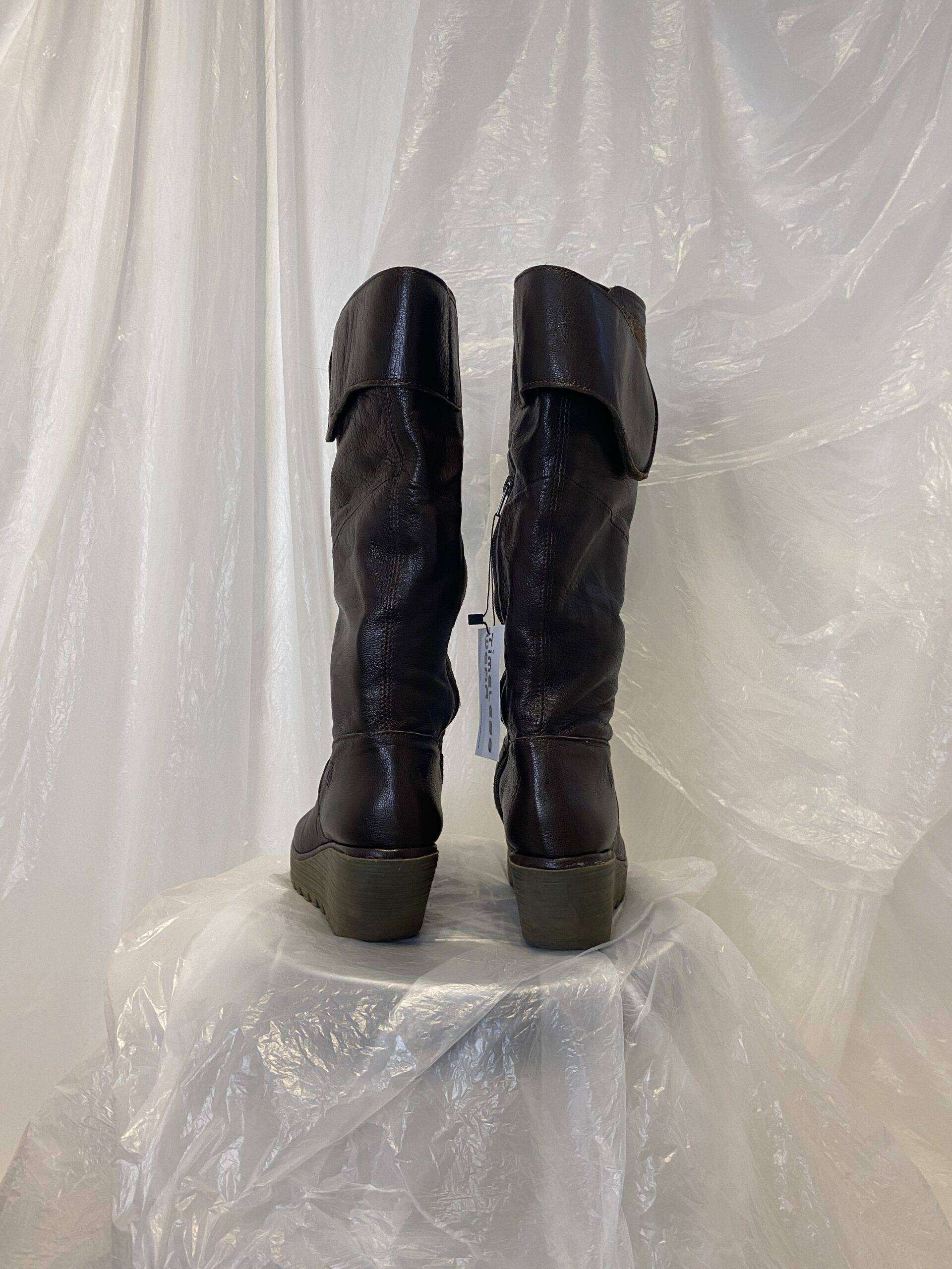 Vintage Fly London Knee High Archive Platform Boots with Box (EU 38) - Image 5