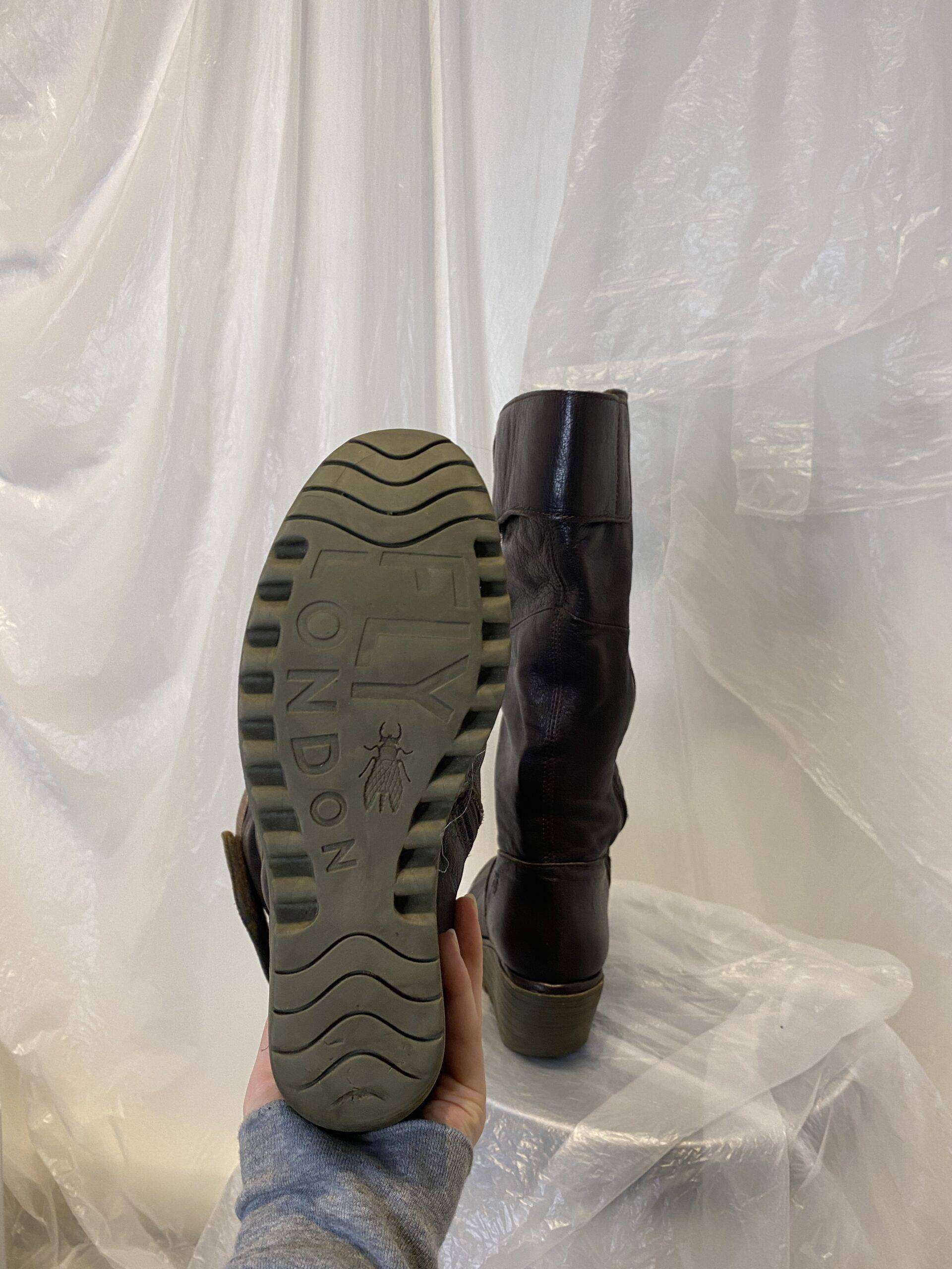 Vintage Fly London Knee High Archive Platform Boots with Box (EU 38) - Image 6