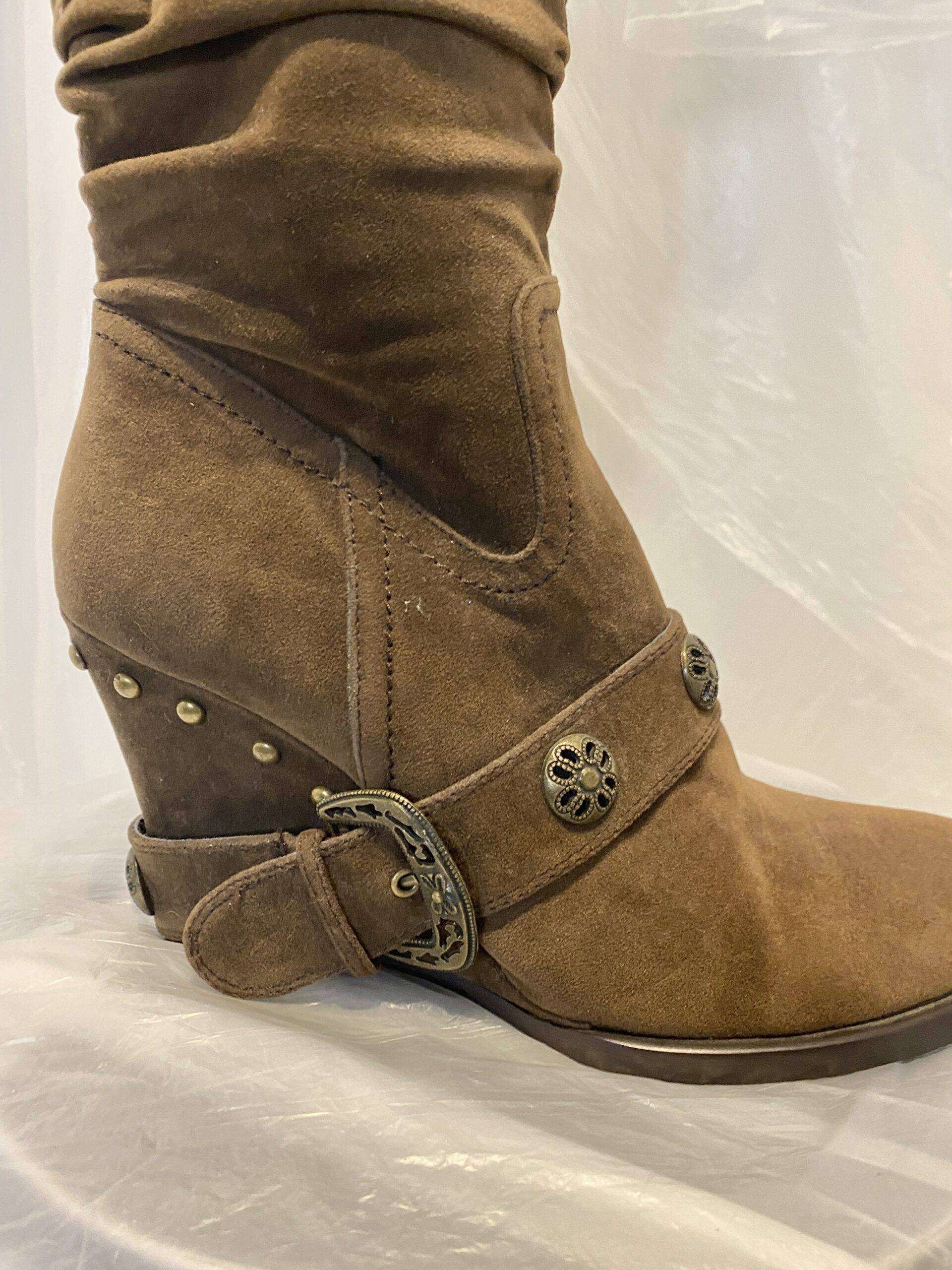 Y2K Boho Chic Wedge Knee High Boots (eu 41) - Image 4