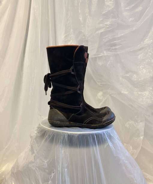 Alternative view of Vintage Suede Lace Up Archive Flat Sole Calf Boots (EU 39)