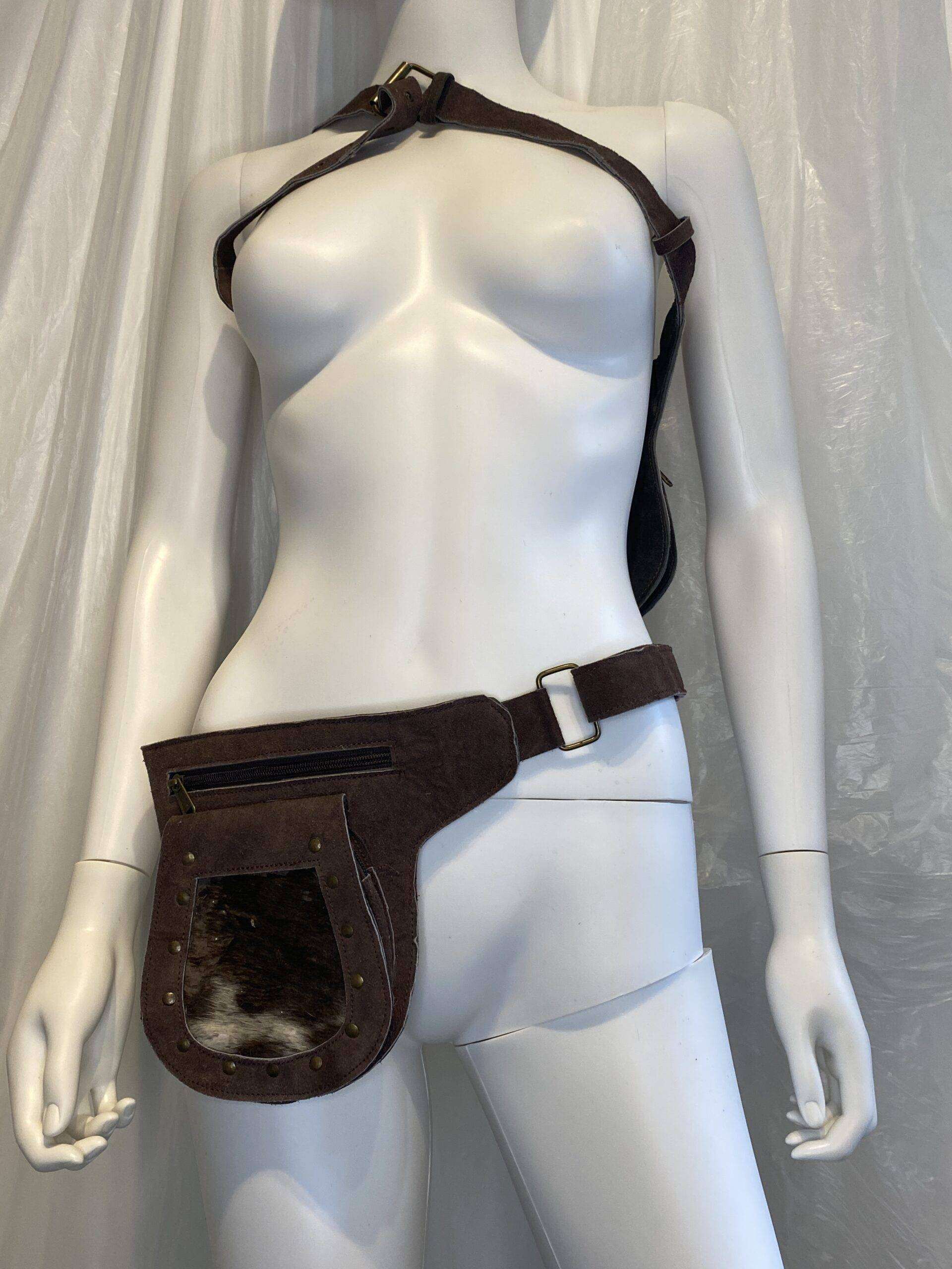 Deadstock Black Pony Fur Suede Utility Belt (S-XL) - Image 3