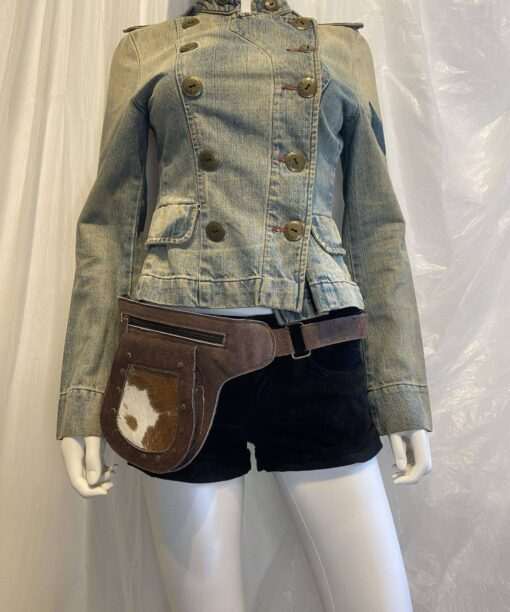 Alternative view of Deadstock Brown Pony Fur Suede Utility Belt (S-XL)