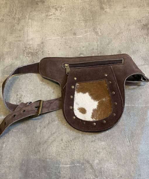 Deadstock Brown Pony Fur Suede Utility Belt (S-XL)