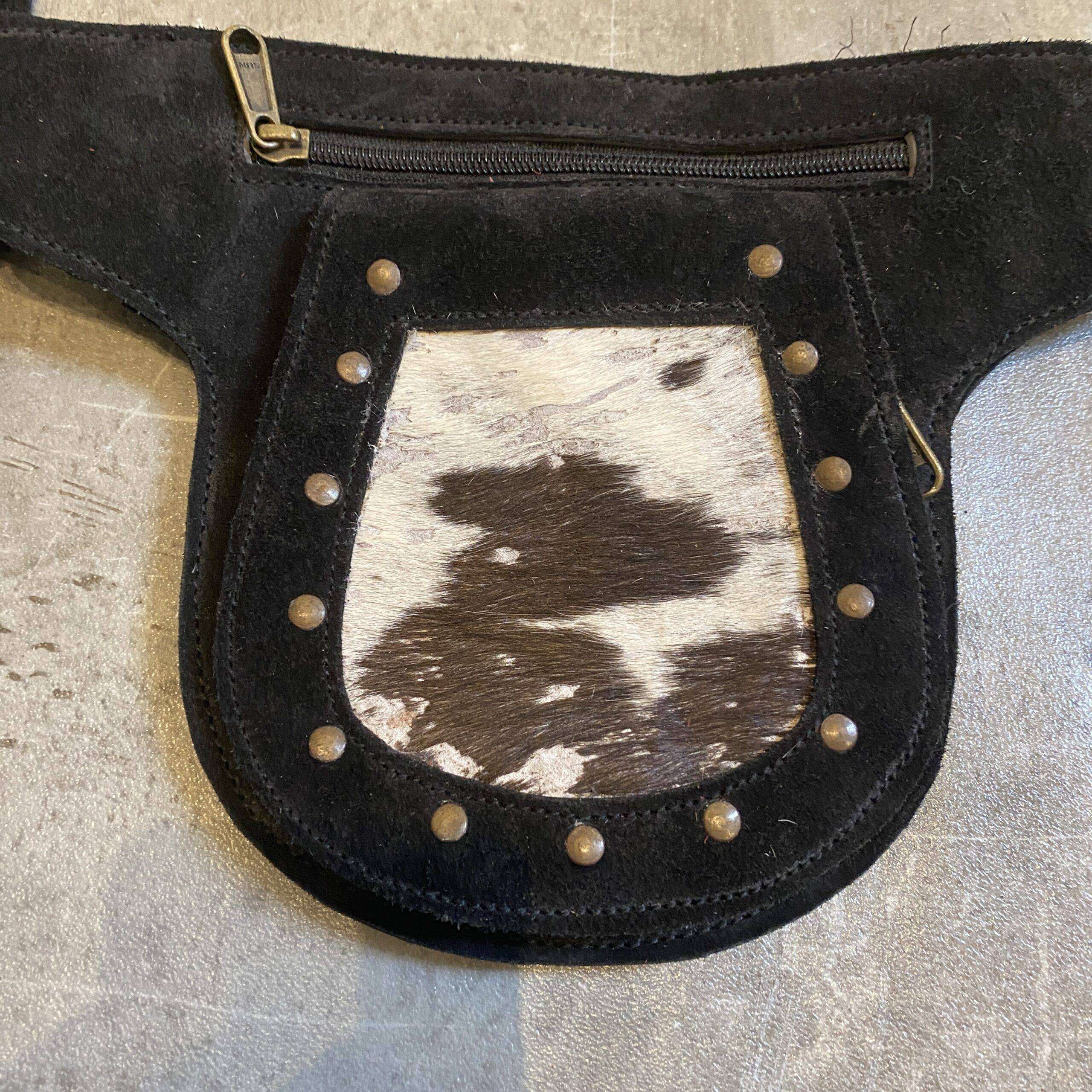 Deadstock Black Pony Fur Suede Utility Belt (S-XL) - Image 4