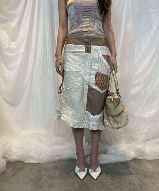 Vintage French Floaty Midi Skirt (S)