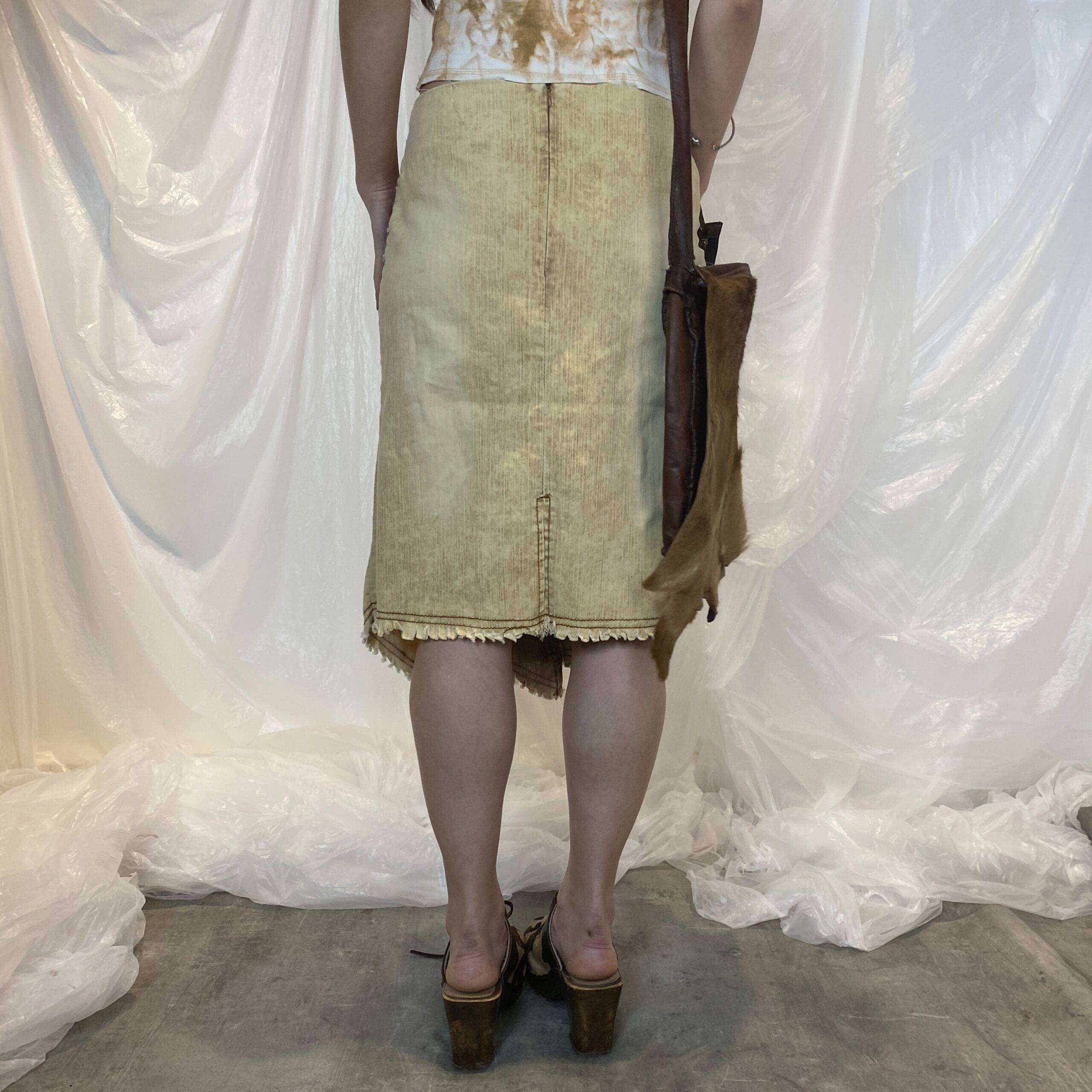 Y2K Boho Midi Skirt with Lace Up Detail (S) - Image 4