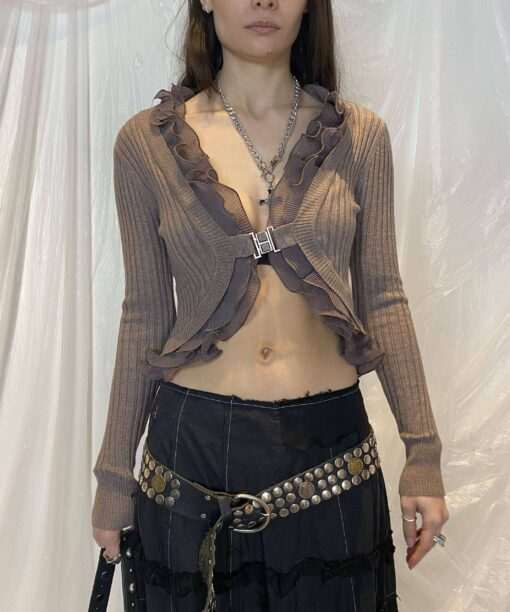 Vintage Ruffle Bolero Cardigan (XS)