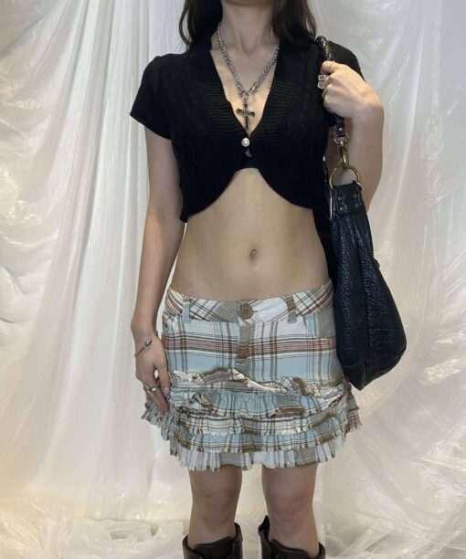 Alternative view of Y2K Black Cropped Bolero Cardigan Shrug