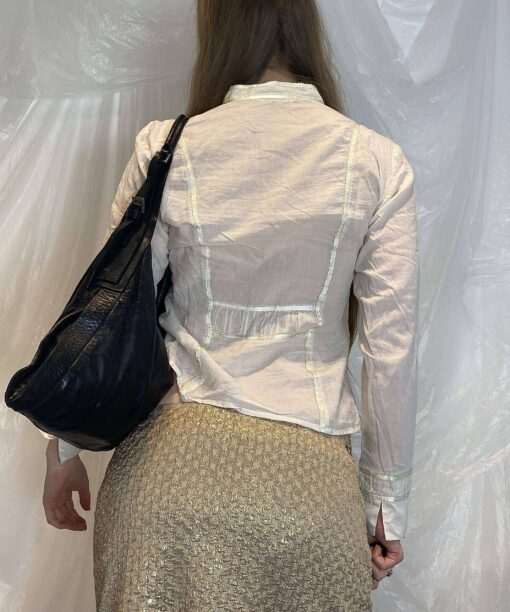 Vintage Linen Blouse with Fasten detail (S) - Image 4