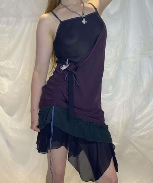 Vintage Cop Copine Asymmetrical Sheer Dress (S)