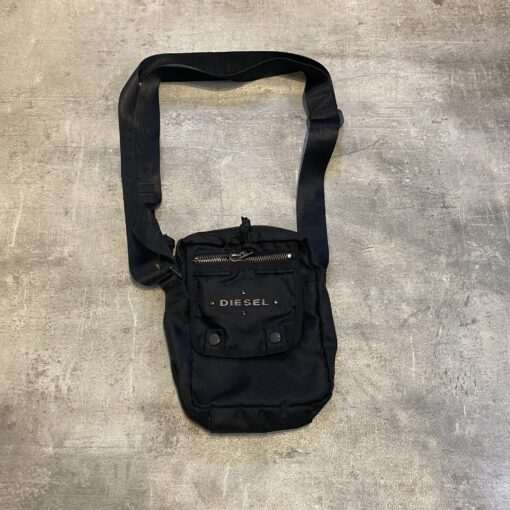 Vintage Black Diesel Techwear Over the Shoulder Bag