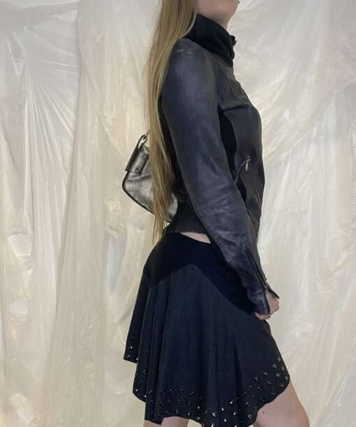 Alternative view of Vintage Black Asymmetrical Zip Leather Jacket (XS)