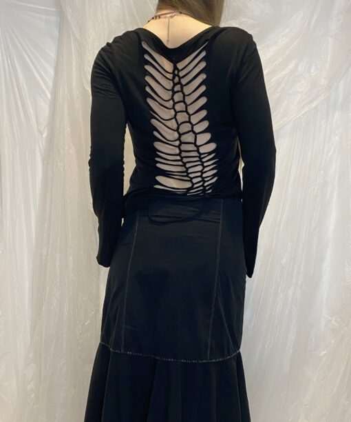 Vintage Grunge Backless Slit Long Sleeve (M)