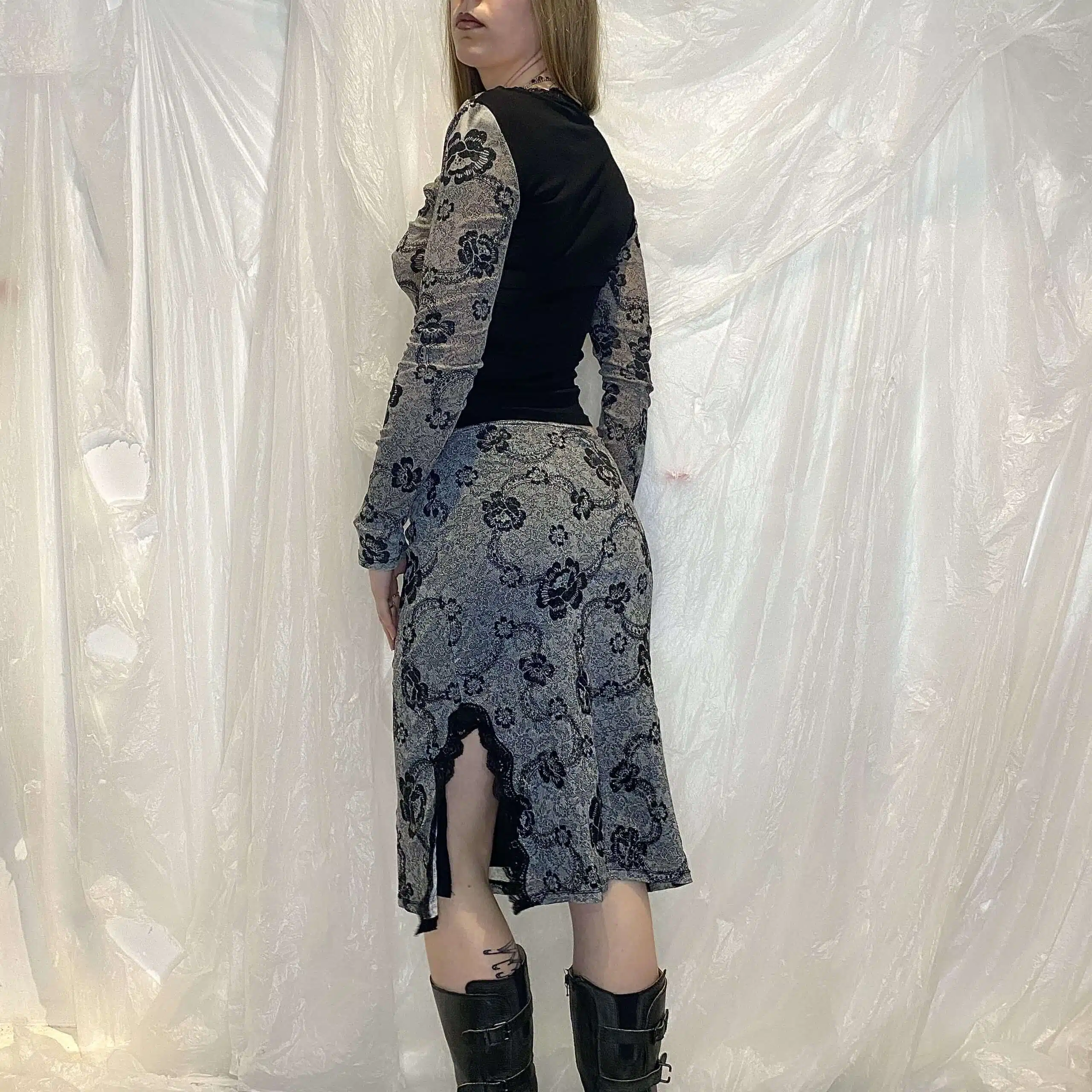 Vintage Morgan de Toi Mesh Top and Skirt Set (S) - Image 3