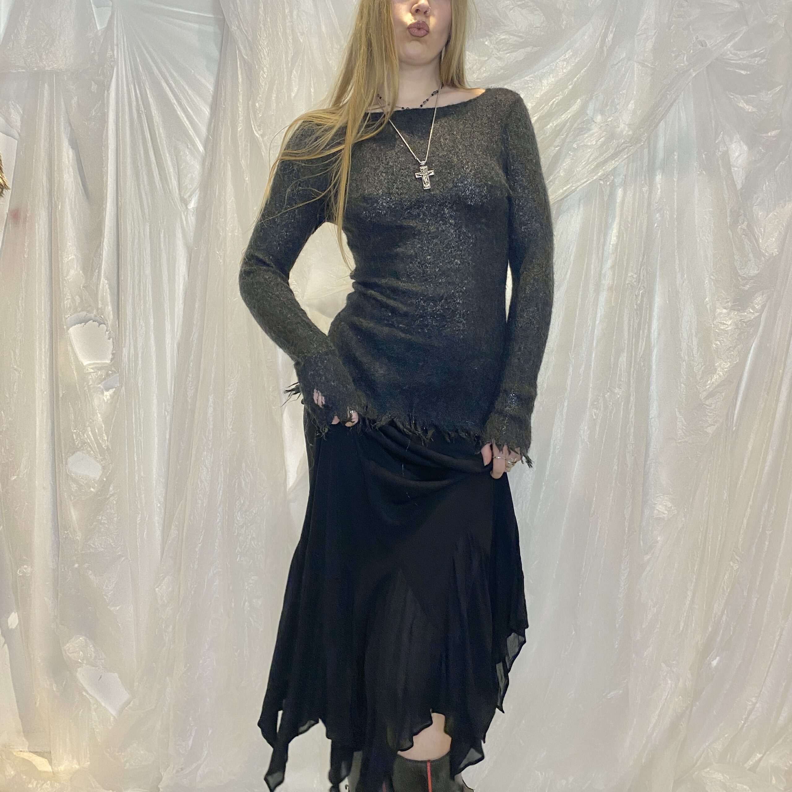 Vintage Italian Gothic Mohair Knit (S) - Image 3