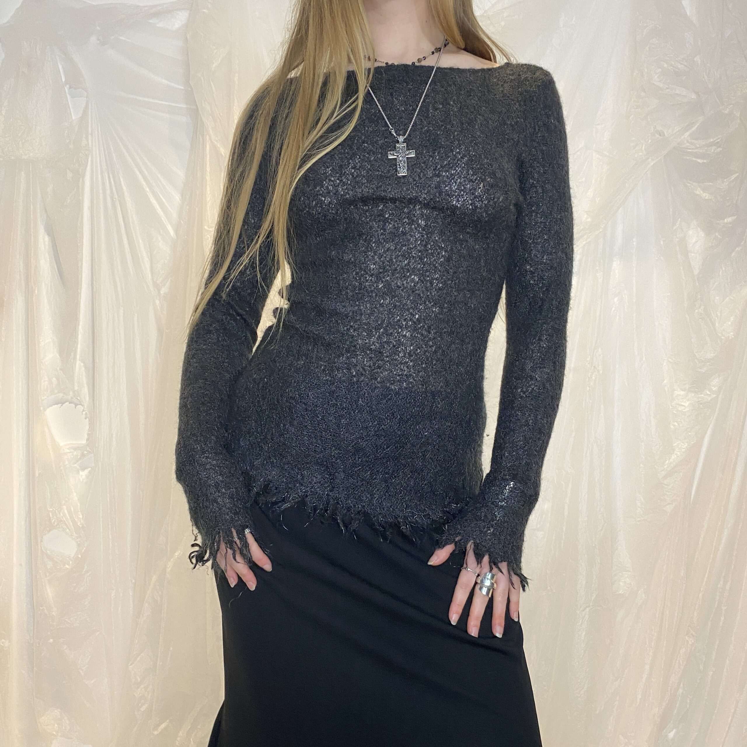 Vintage Italian Gothic Mohair Knit (S)