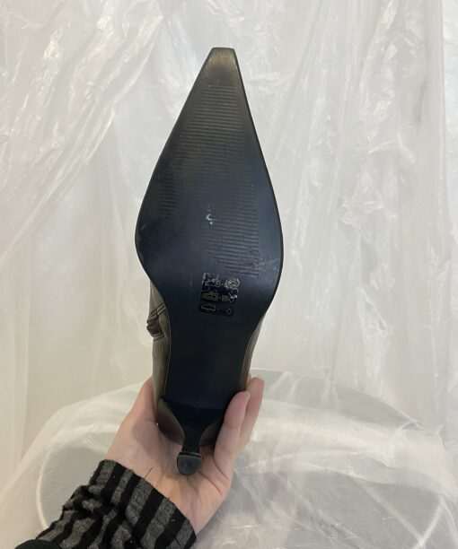 Vintage Zipper Chrome Pointed Toe Boots (UK 3 US 5 EU 36) - Image 4