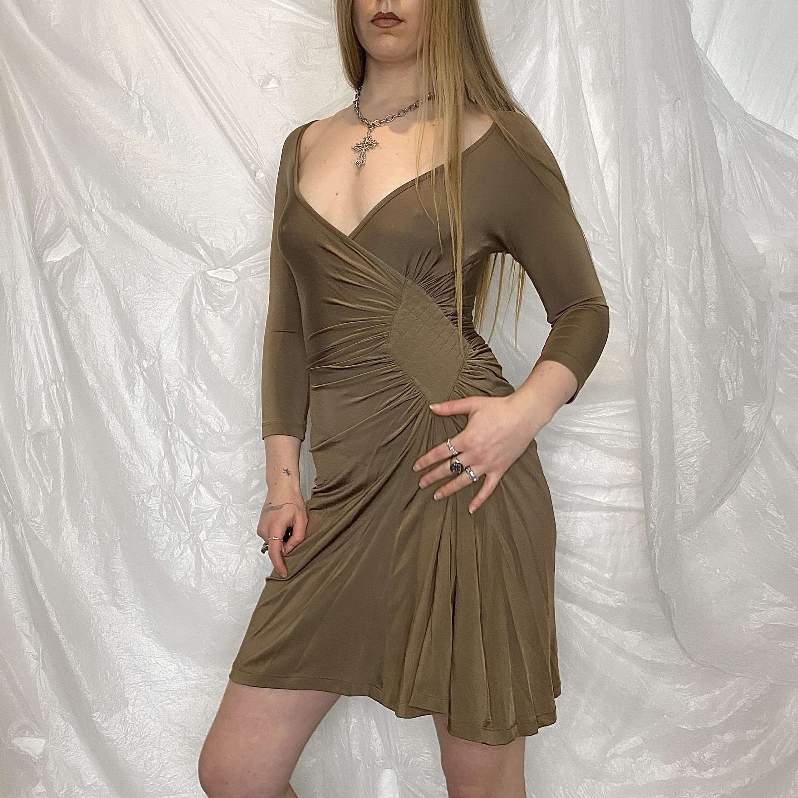 Vintage Just Cavalli Brown Slinky Dress (S)