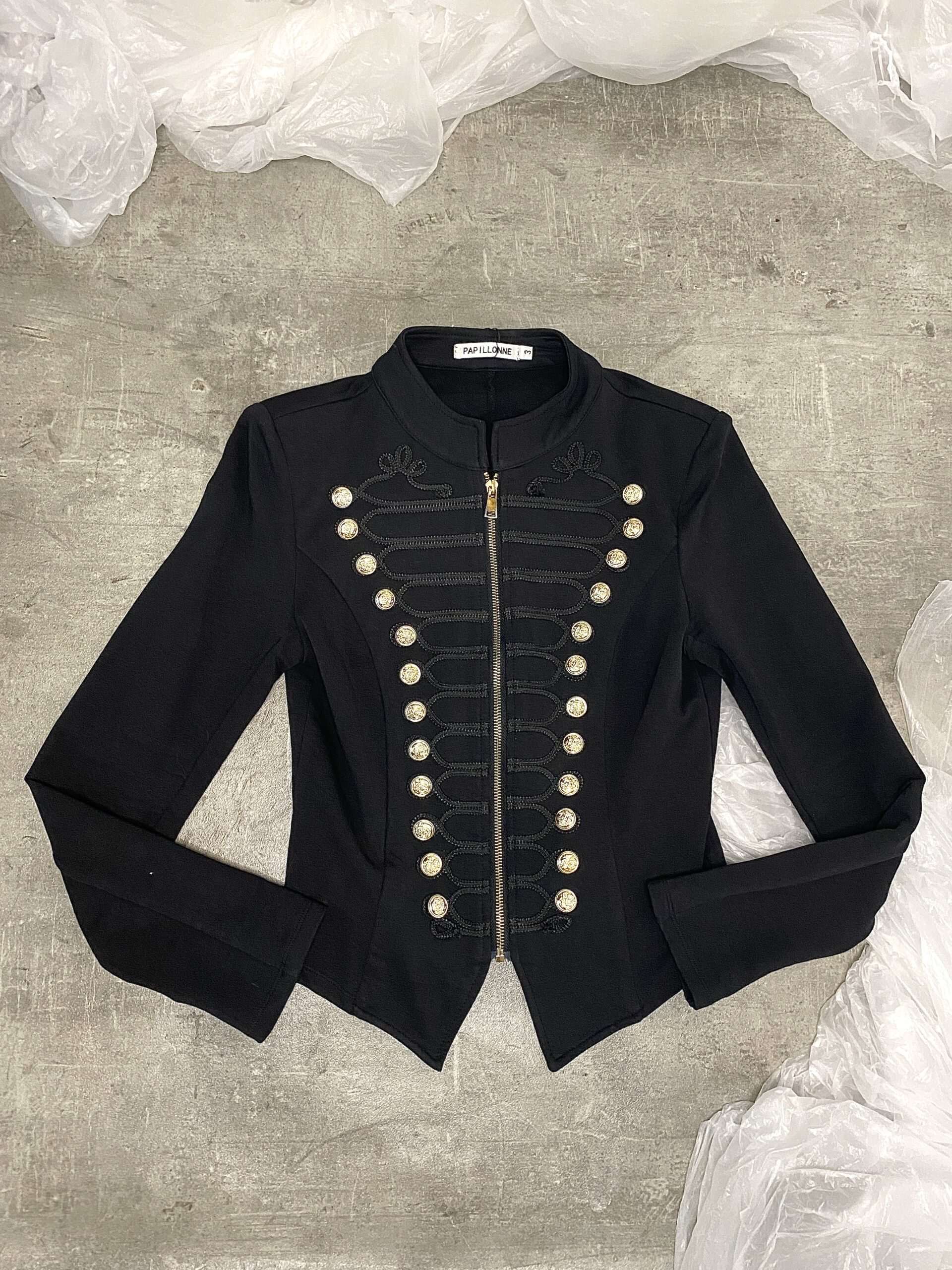 Grunge Military Cropped Jersey Jacket (S/M)