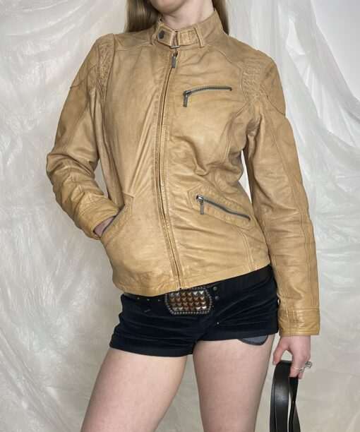 Vintage Real Leather Moto Jacket (M)