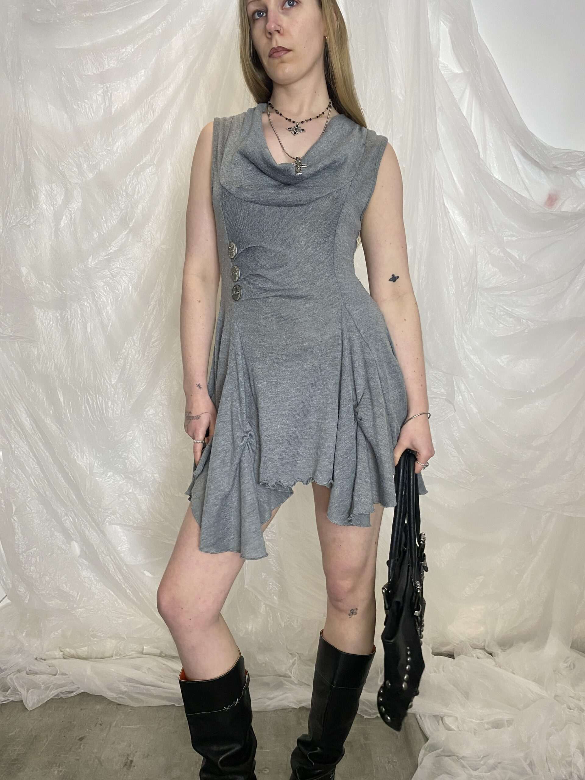 Vintage Asymmetrical Grey Fairy Dress (M)