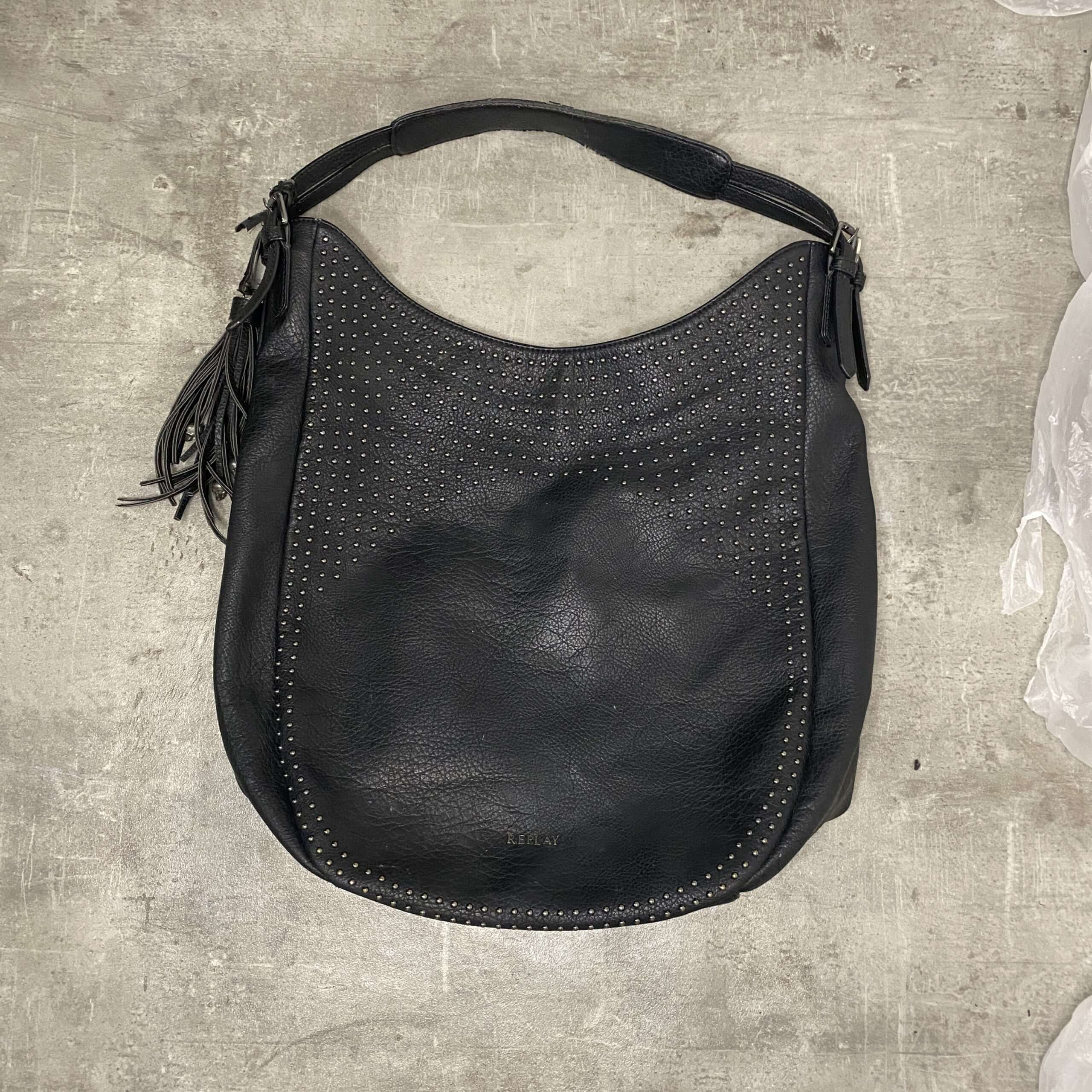 Vintage Replay Skull Leather Slouch Bag - Image 4