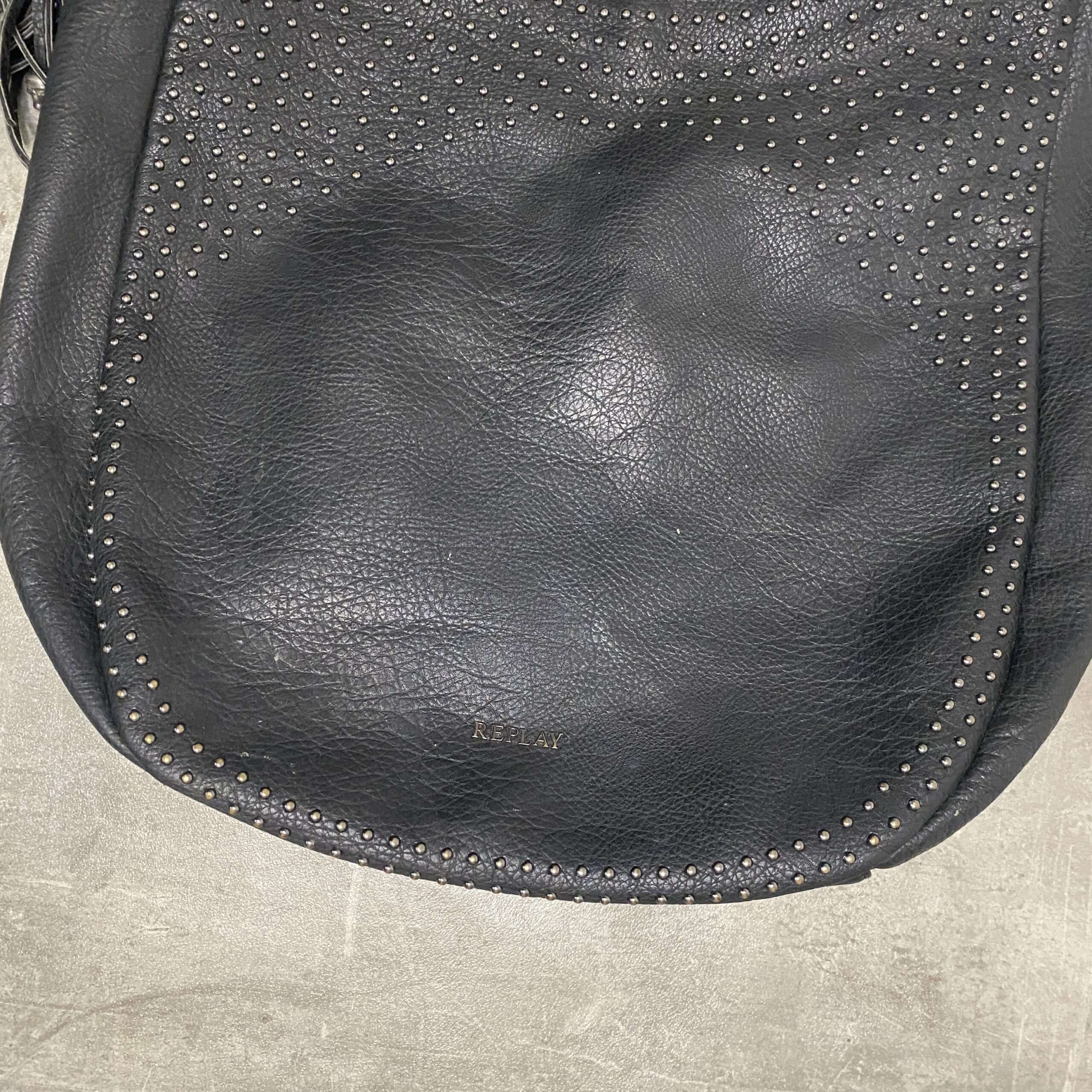 Vintage Replay Skull Leather Slouch Bag - Image 3