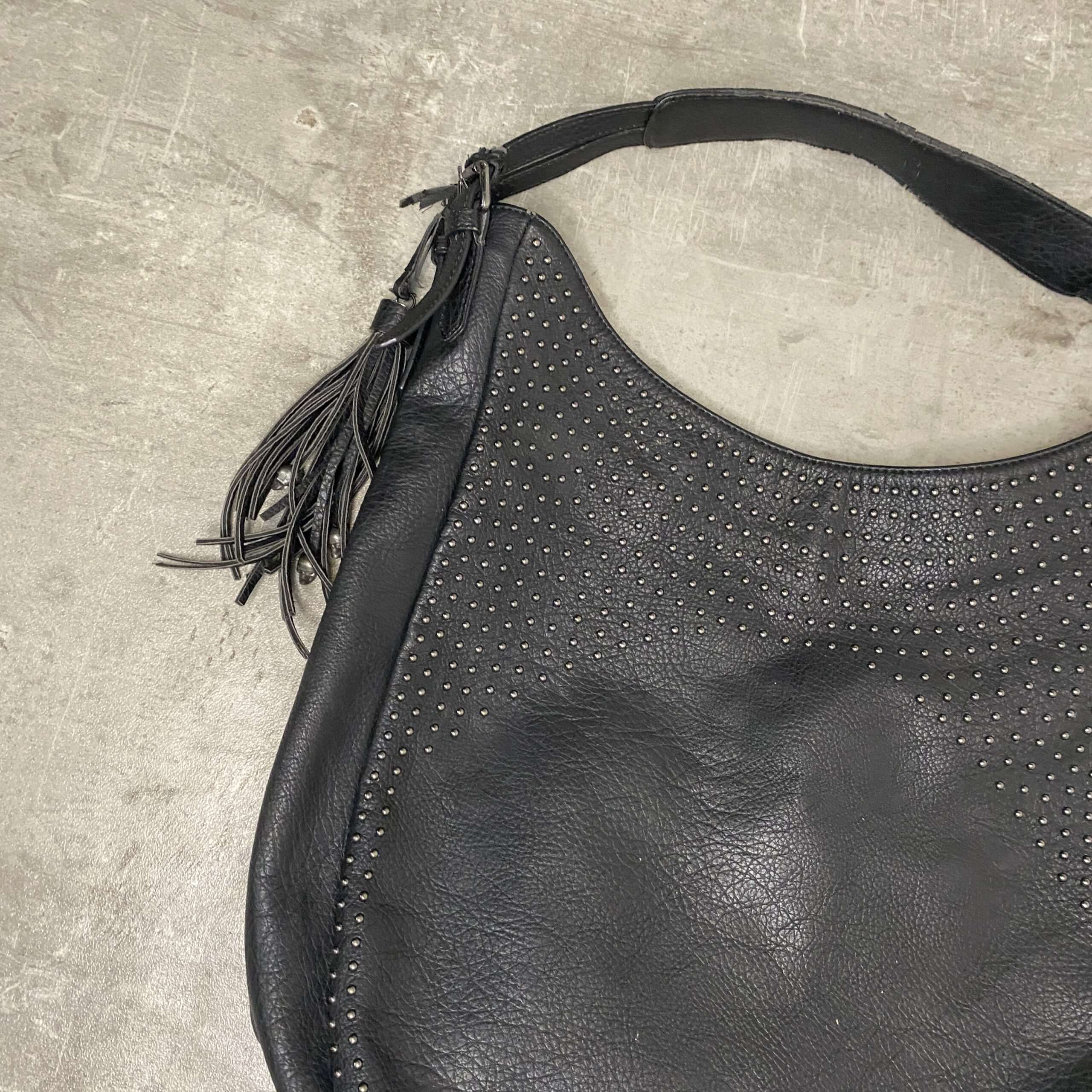 Vintage Replay Skull Leather Slouch Bag - Image 2