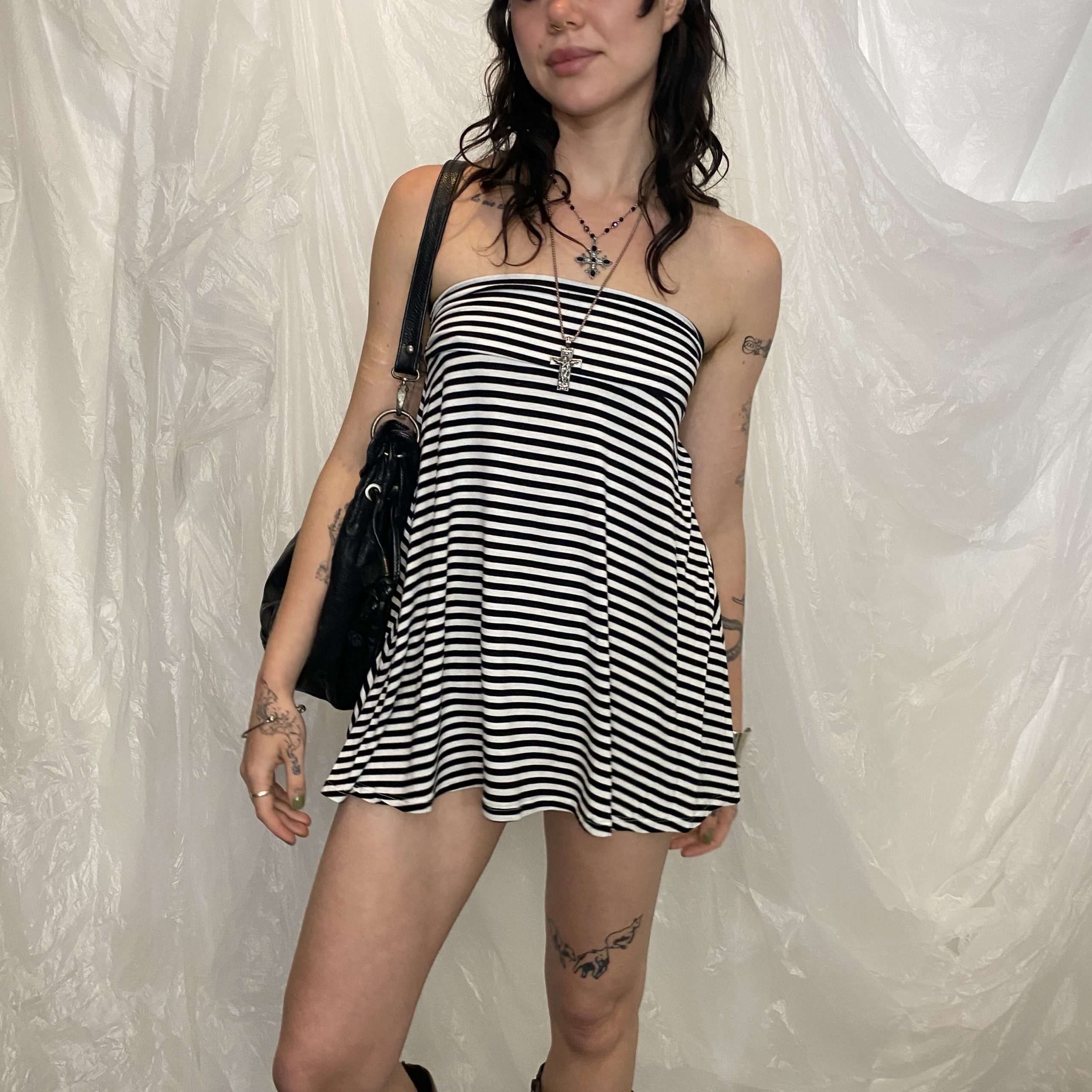 Striped Bandeau Top Skirt 2 in 1 (S) - Image 2