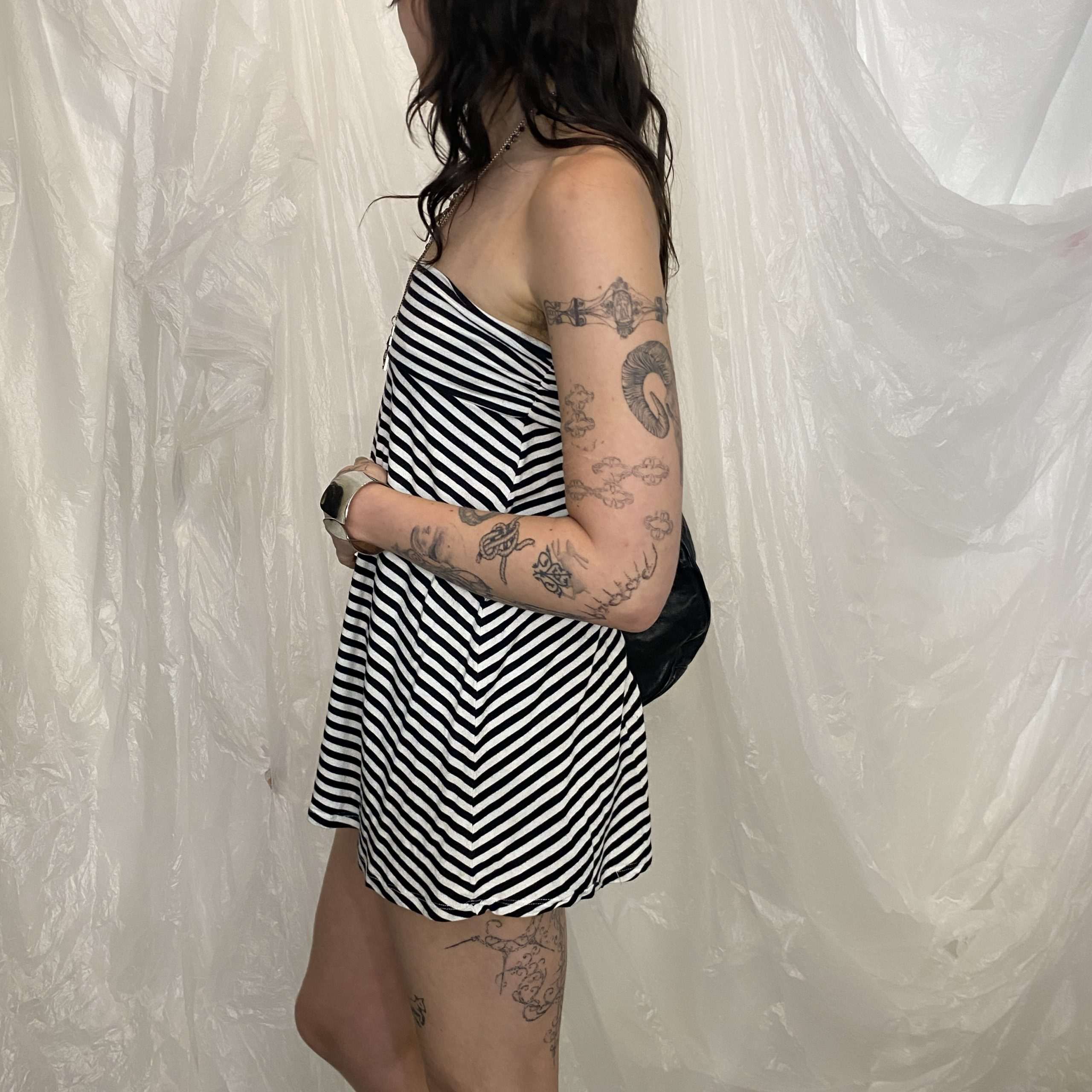 Striped Bandeau Top Skirt 2 in 1 (S) - Image 3