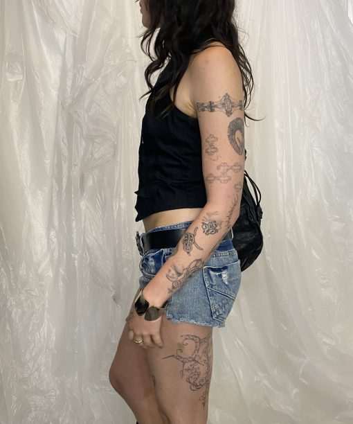 Indie Sleaze Black Button up Waistcoat (XS/S) - Image 3