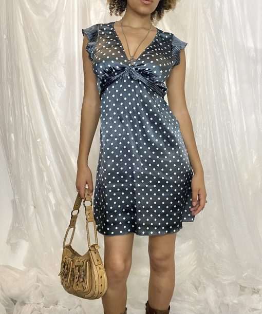 Vintage Polka Dot Babydoll Dress (S)