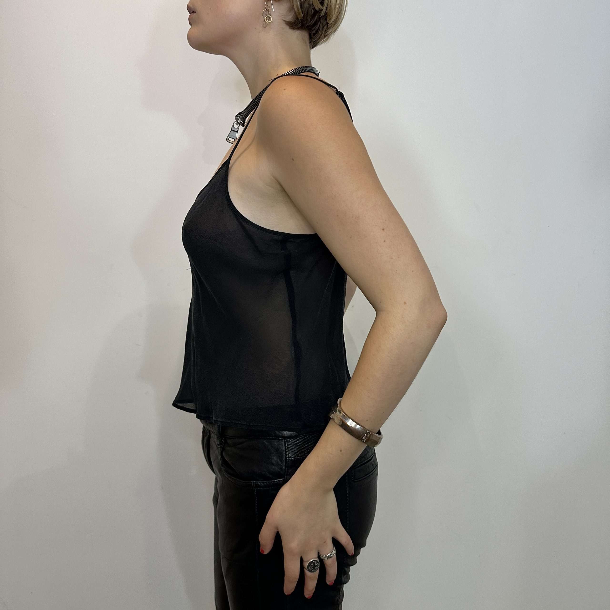 Sheer Black Cami Top (XS/S) - Image 2