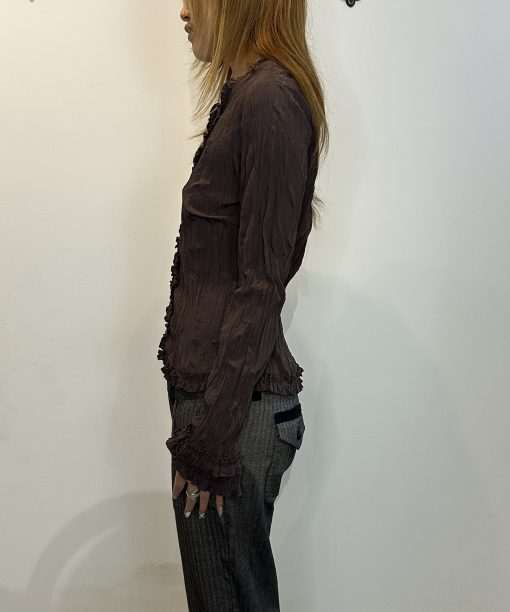 Alternative view of Vintage Parisian Ruffle Fasten up Blouse (S)