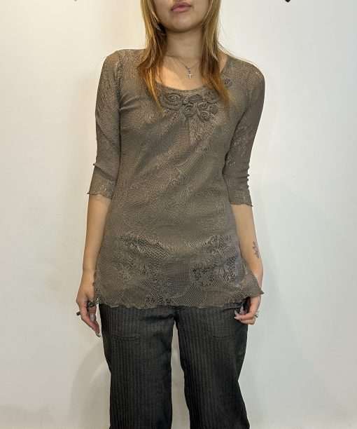 Vintage Lace Ruffle 3/4 Length Sleeve (S)