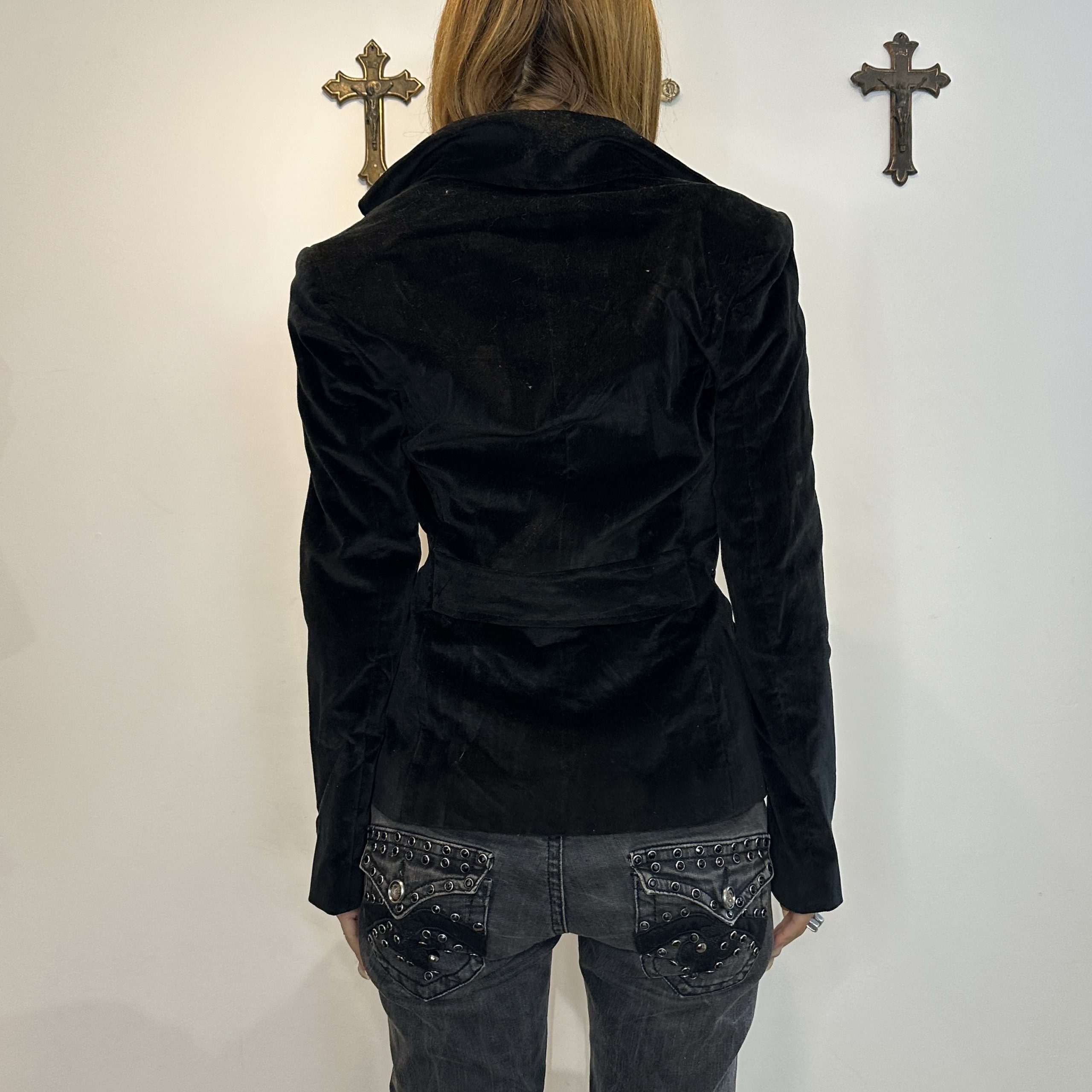Vintage Dolce Gabbana Black Jacket (S/M) - Image 3