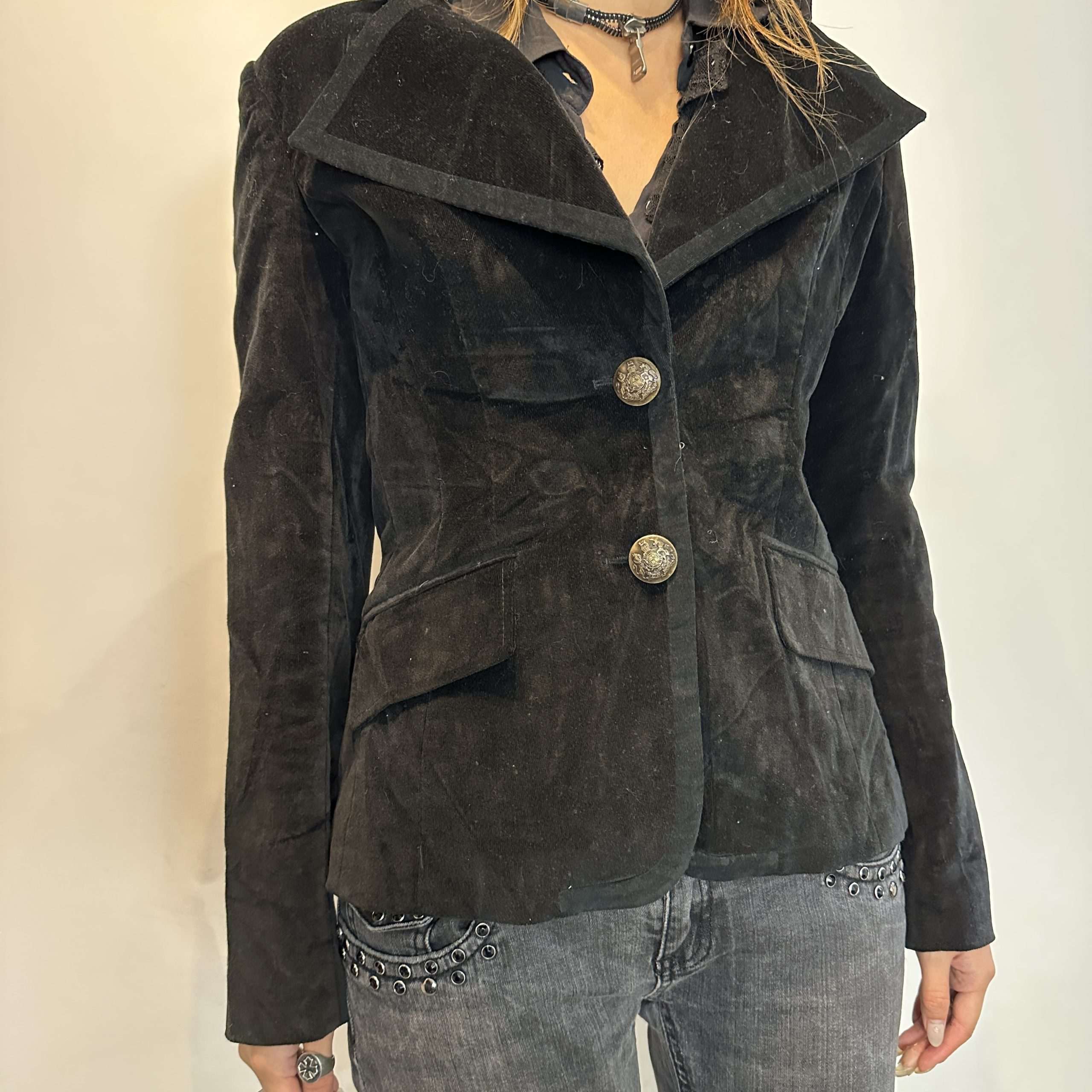 Vintage Dolce Gabbana Black Jacket (S/M) - Image 2